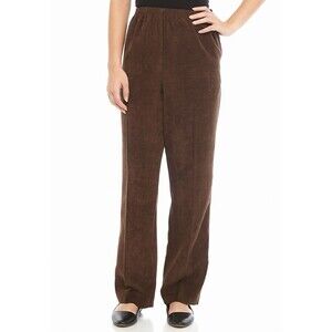 Alfred Dunner Missy Classic Corduroy Pants - Brown - Size 18 Proportioned Short